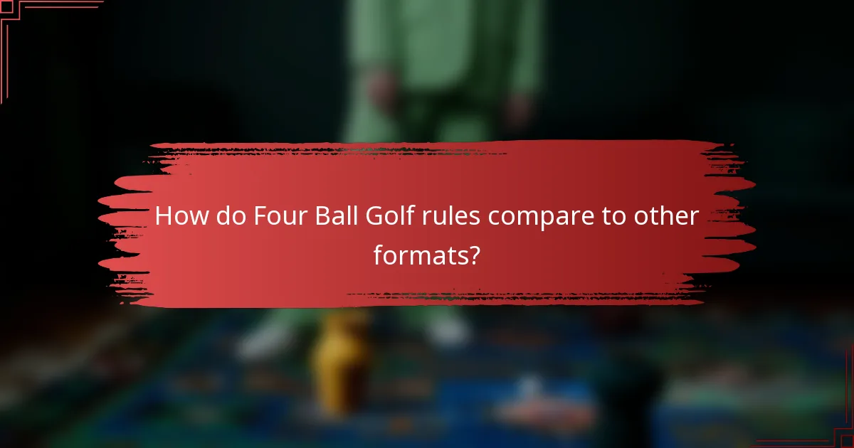 How do Four Ball Golf rules compare to other formats?