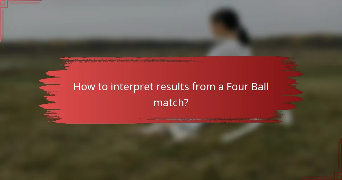 How to interpret results from a Four Ball match?