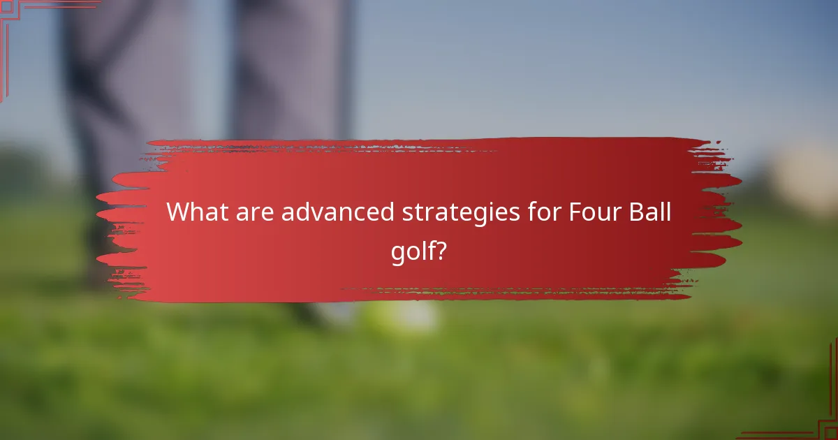 What are advanced strategies for Four Ball golf?