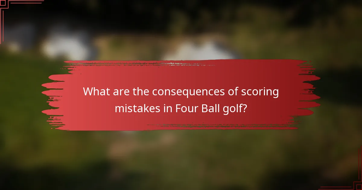 What are the consequences of scoring mistakes in Four Ball golf?