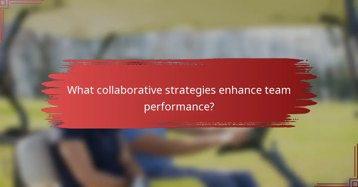 What collaborative strategies enhance team performance?