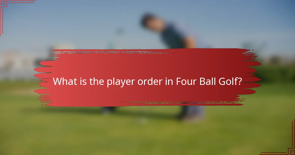 What is the player order in Four Ball Golf?