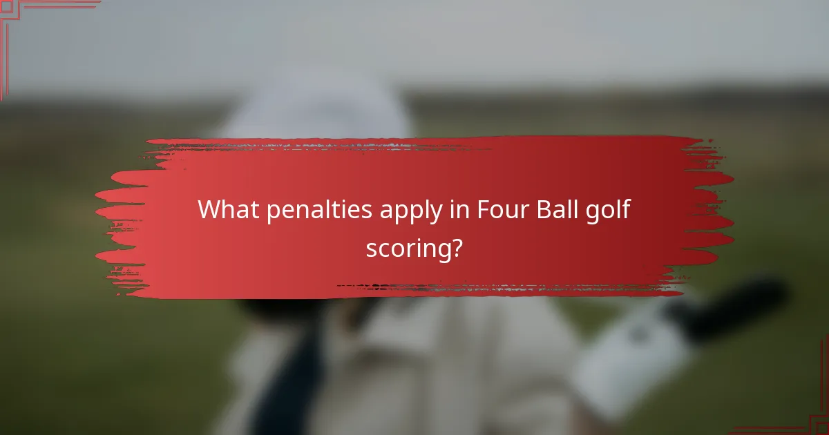 What penalties apply in Four Ball golf scoring?